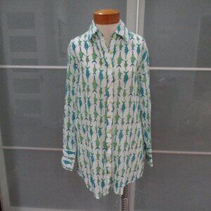Camomilla Love  Long Sleeve Button Down Fish Print Shirt Top